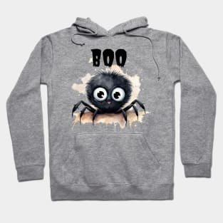 Adorable Halloween Black Spider saying Boo Hoodie